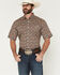 Image #1 - Cinch Men's Boot Barn Exclusive Floral Print Short Sleeve Button-Down Stretch Western Shirt, Charcoal, hi-res