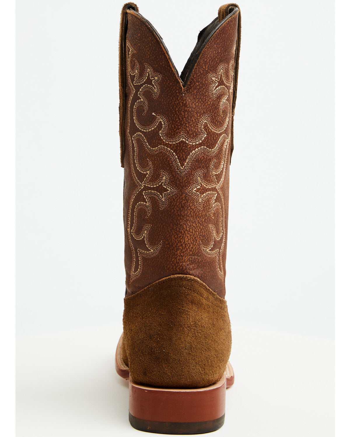 Image #5 - Tanner Mark Men's Ruff Out Suede Western Boots - Broad Square Toe, Brown, hi-res