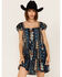 Image #1 - Band of the Free Women's River of Dreams Stripe Floral Print Tiered Dress, Navy, hi-res
