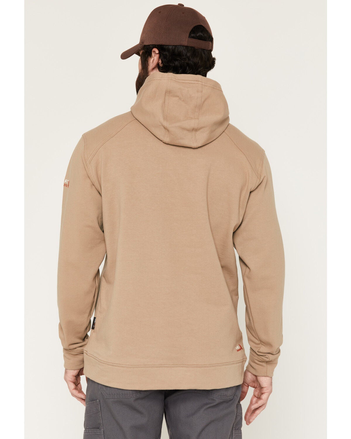 Image #4 - Ariat Men's FR Durastretch Solid Hooded Sweatshirt, Khaki, hi-res