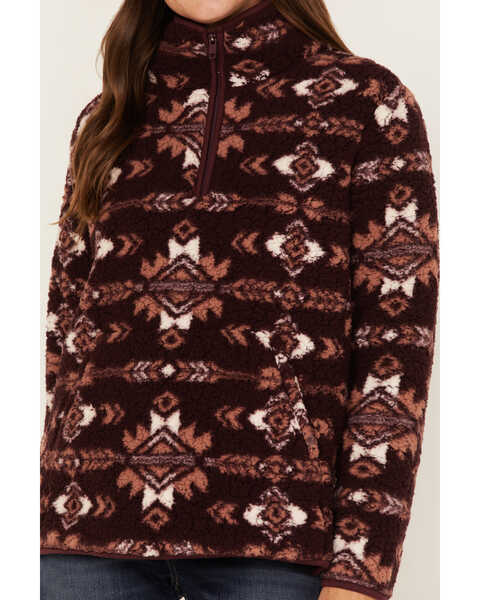 Wrangler Retro Women's Southwestern Print Fleece Quarter Zip Sweater -  Country Outfitter