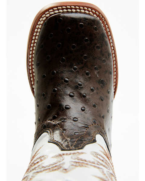 Image #6 - Tanner Mark Boys' Ostrich Print Western Boots - Broad Square Toe, Brown, hi-res