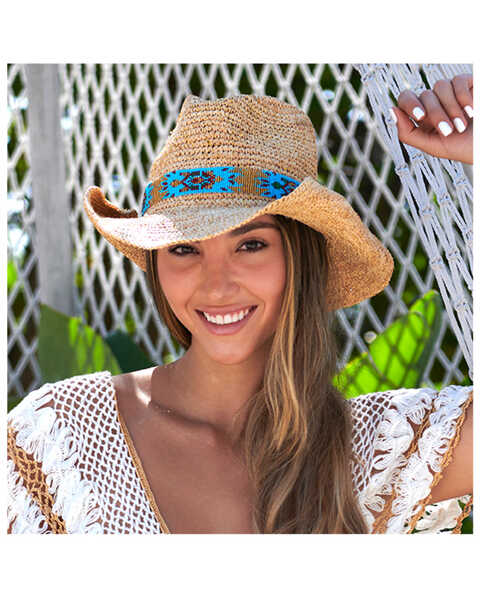 Nikki Beach Women's Mazatlan Straw Cowboy Hat