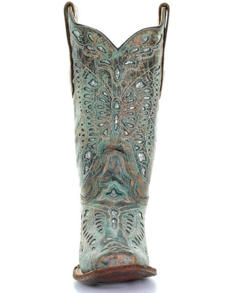 Image #4 - Corral Women's Metallic Bronze Glitter Butterfly Western Boots - Square Toe, Bronze, hi-res