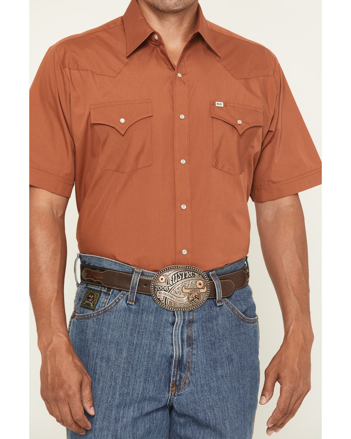 Image #3 - Ely Walker Men's Boot Barn Exclusive Solid Short Sleeve Snap Western Shirt - Tall, , hi-res
