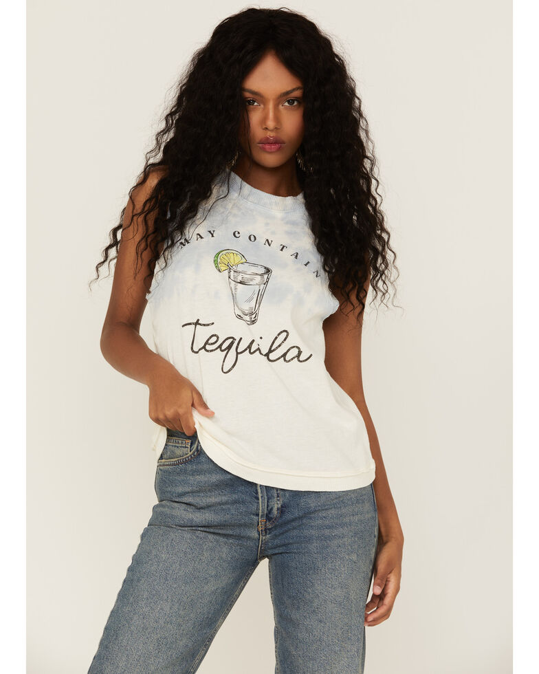 Cleo + Wolf Women's May Contain Tequila Tie Dye Tank , Ivory, hi-res