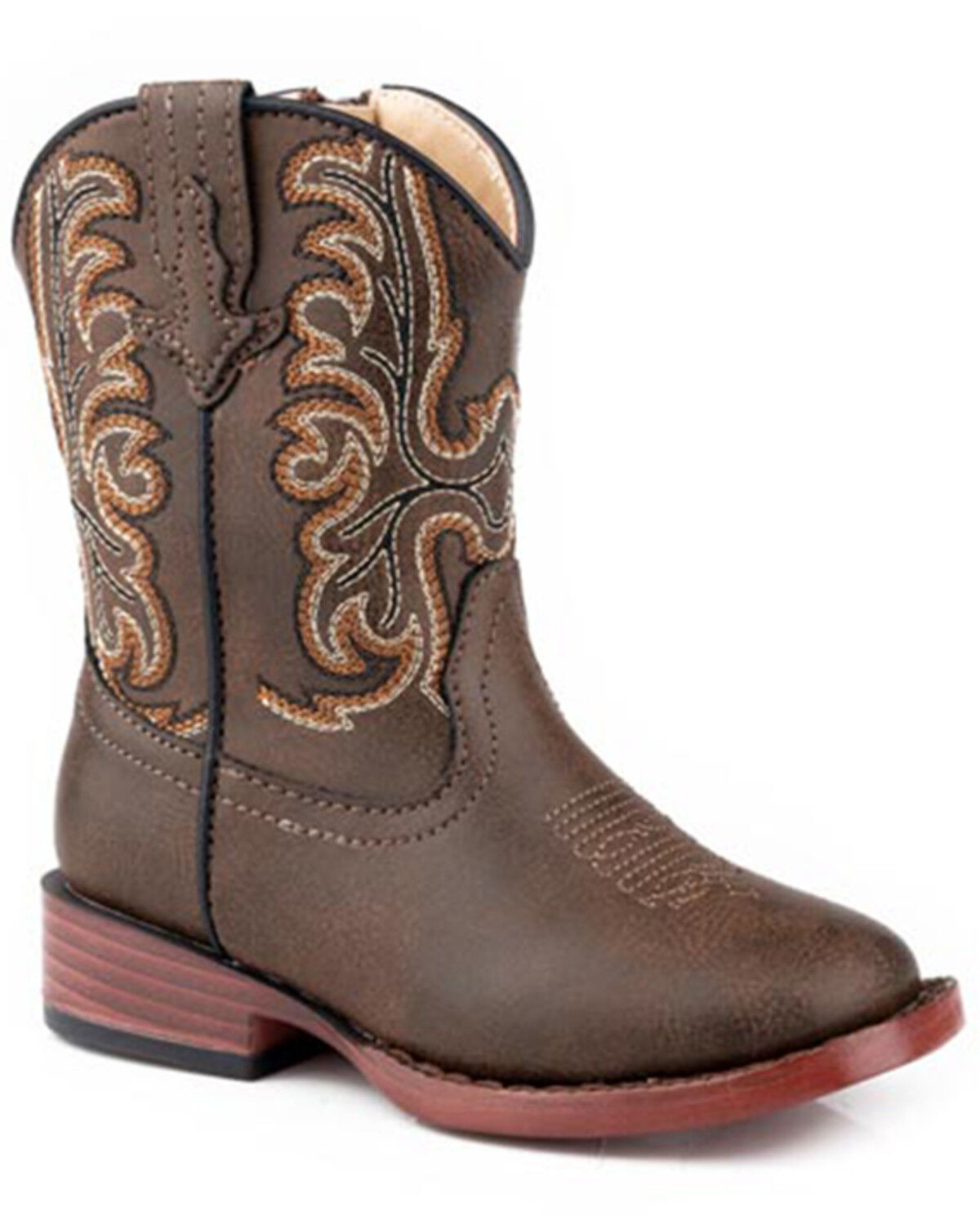 Image #1 - Roper Toddler Boys' Patrick Western Boots - Square Toe, Brown, hi-res