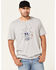 Image #1 - Moonshine Spirit&reg; Men's Simple Skully Graphic T-Shirt, Light Grey, hi-res