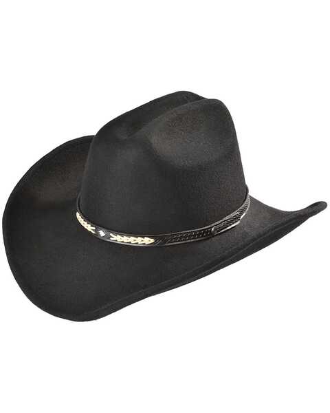 Image #1 - Outback Trading Co. Out Of The Chute UPF 50 Sun Protection Crushable Felt Cowboy Hat, Black, hi-res