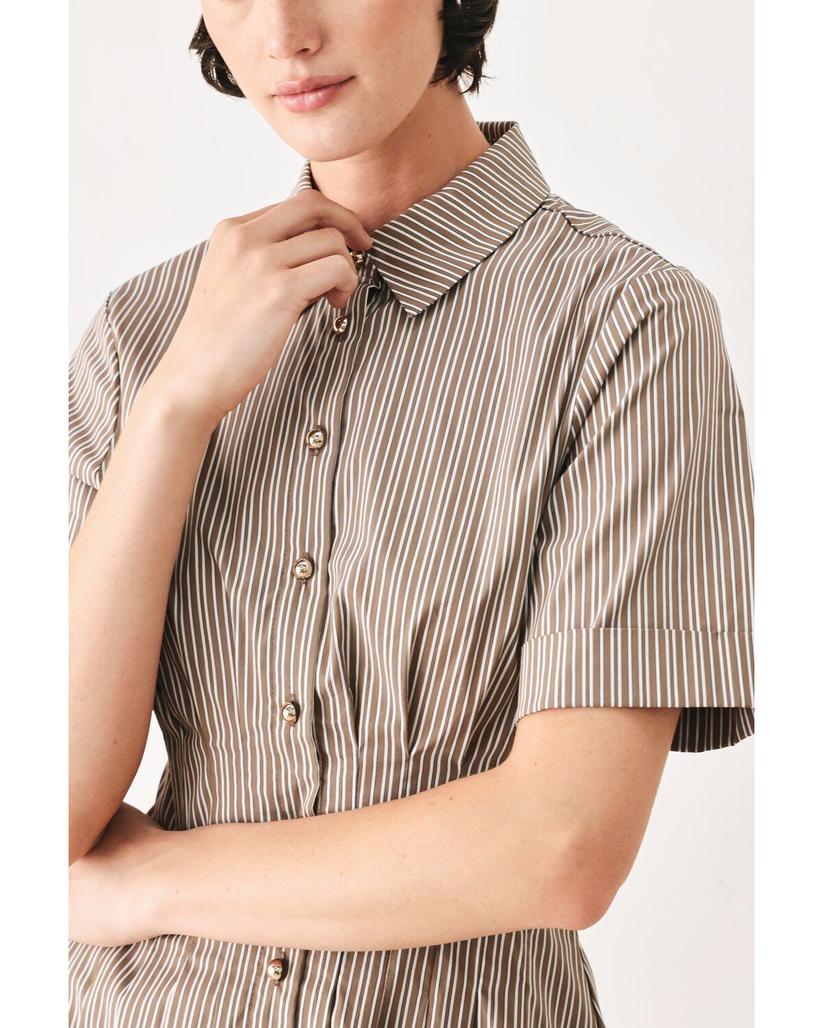 Image #2 - Flying Tomato Women's Park Avenue Woven Mini Dress, Taupe, hi-res