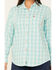 Image #3 - Ariat Women's FR Catalina Plaid Print Long Sleeve Button-Down Work Shirt, Turquoise, hi-res