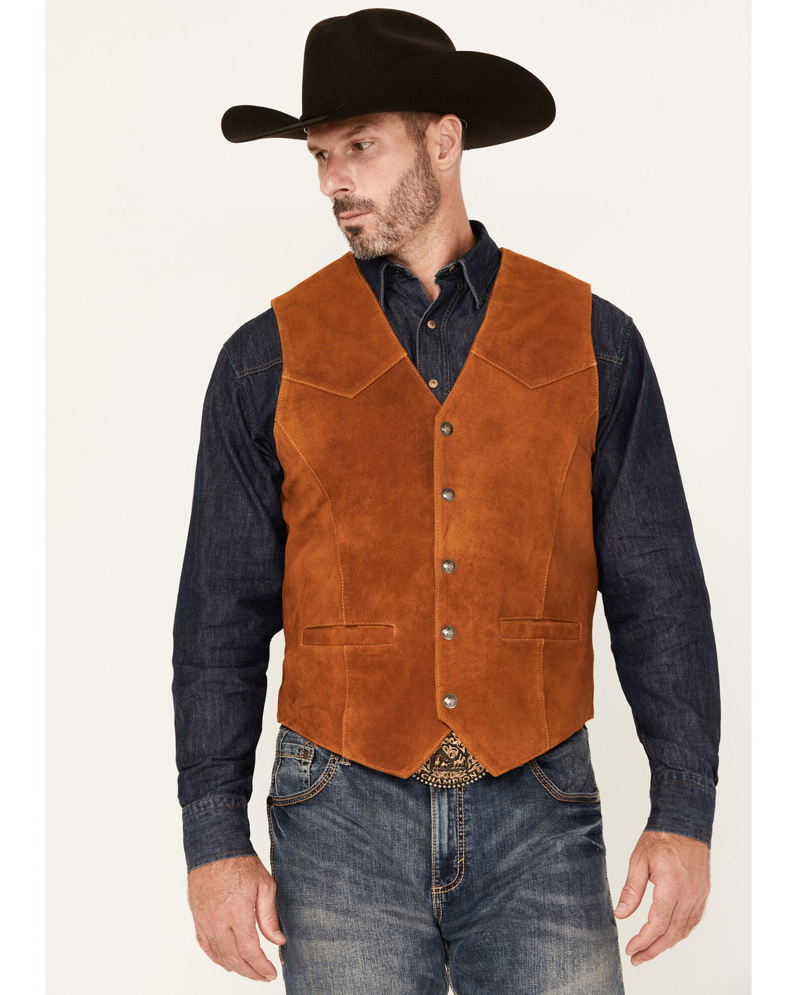 Cripple Creek Men s Solid Suede Vest Country Outfitter