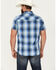 Image #4 - Pendleton Men's Frontier Plaid Print Short Sleeve Pearl Snap Western Shirt, Blue, hi-res