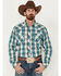 Image #1 - Roper Men's West Made Large Plaid Print Long Sleeve Snap Western Shirt , Green, hi-res