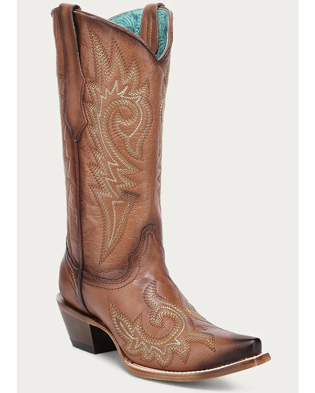 Corral Women's Shedron Flames Western Boots - Snip Toe, Brown, hi-res