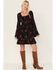 Image #2 - Shyanne Women's Paisley Print Smocked Tiered Dress, Black, hi-res