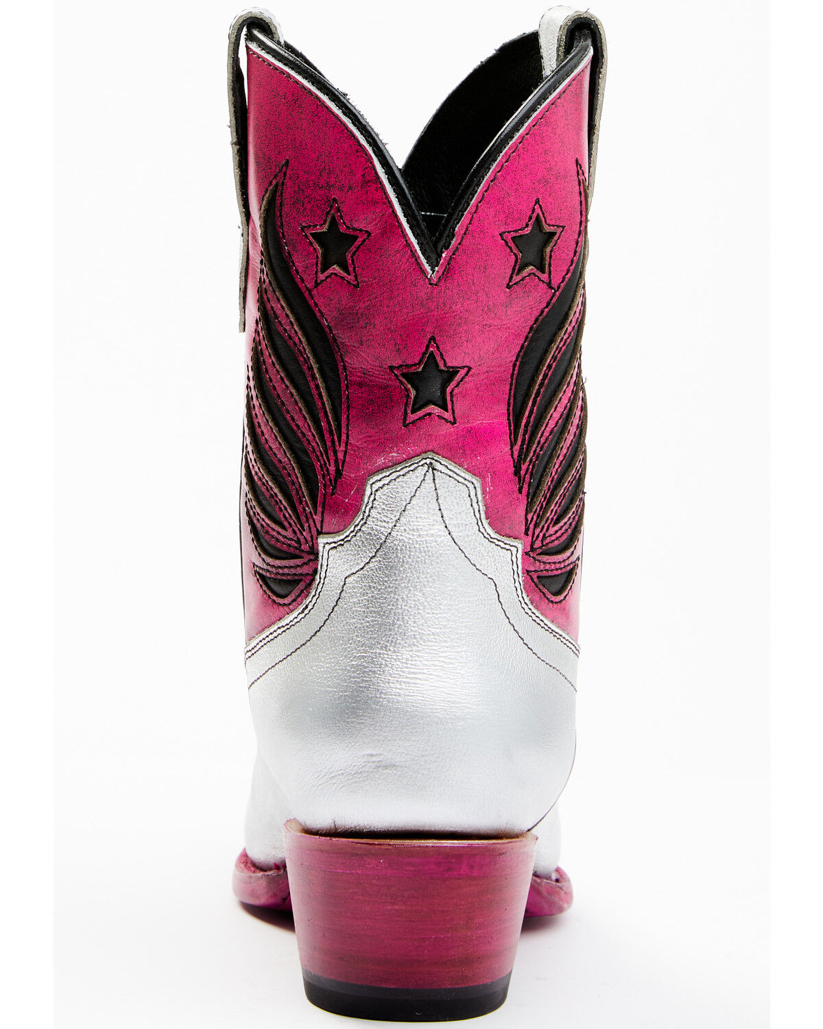 Image #5 - Idyllwind Women's Metallic Star Inlay Roadie Western Booties - Round Toe, Pink, hi-res
