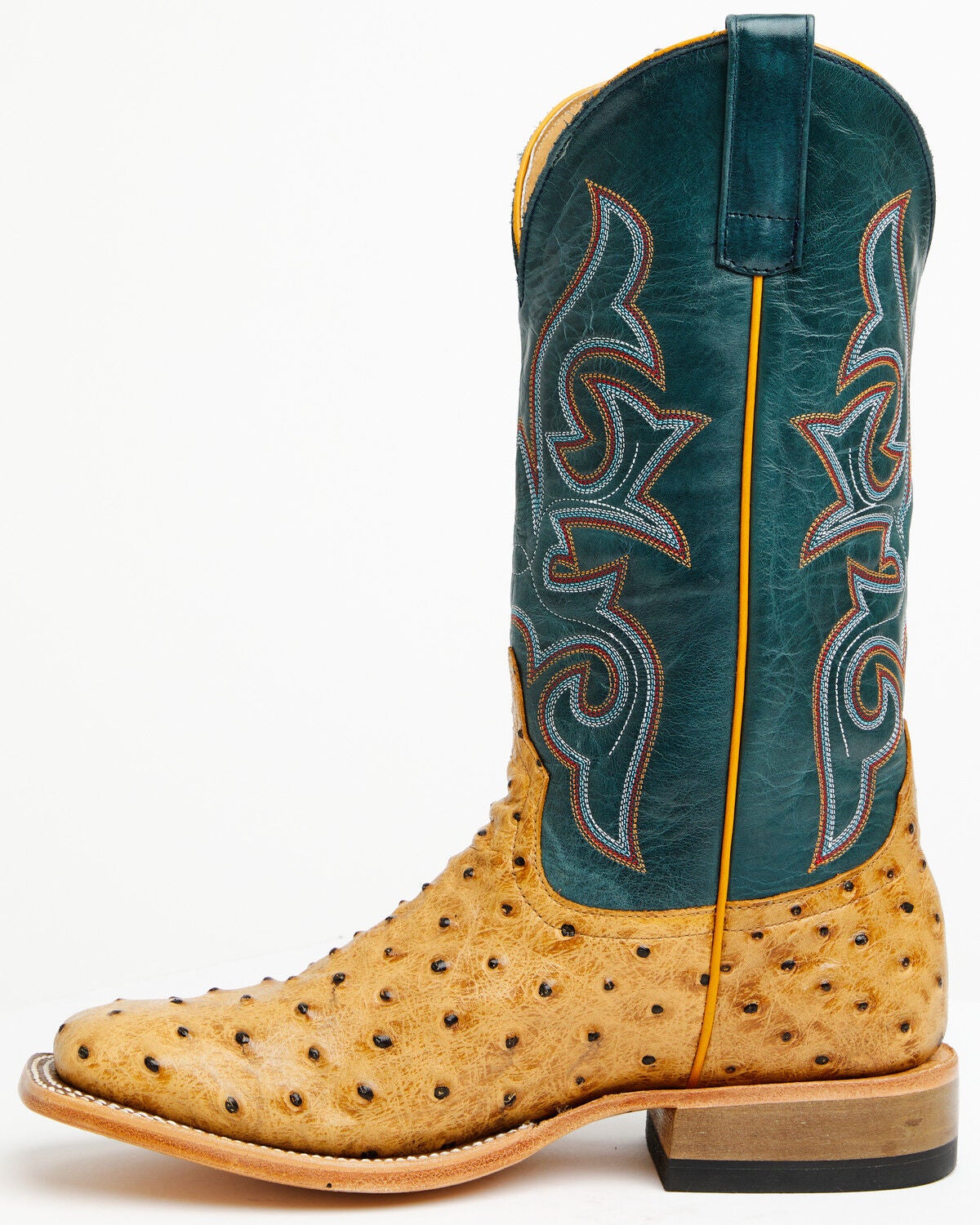 Image #3 - Horse Power Men's Saddle Ranch Ostrich Print Tall Western Boots - Broad Square Toe, Tan, hi-res