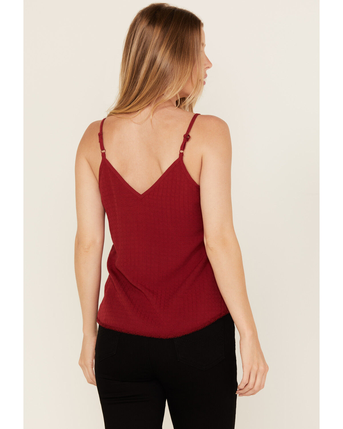 Image #4 - Idyllwind Women's Randa Lace Trim Cami, Wine, hi-res