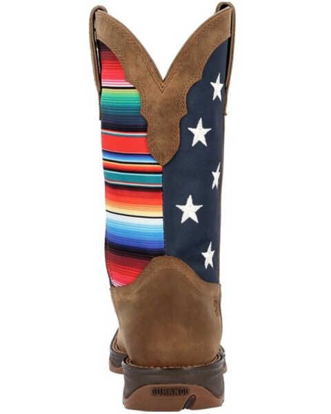 Image #5 - Durango Women's Lady Rebel™ American Flag Serape Work Boots - Square Toe, Brown, hi-res