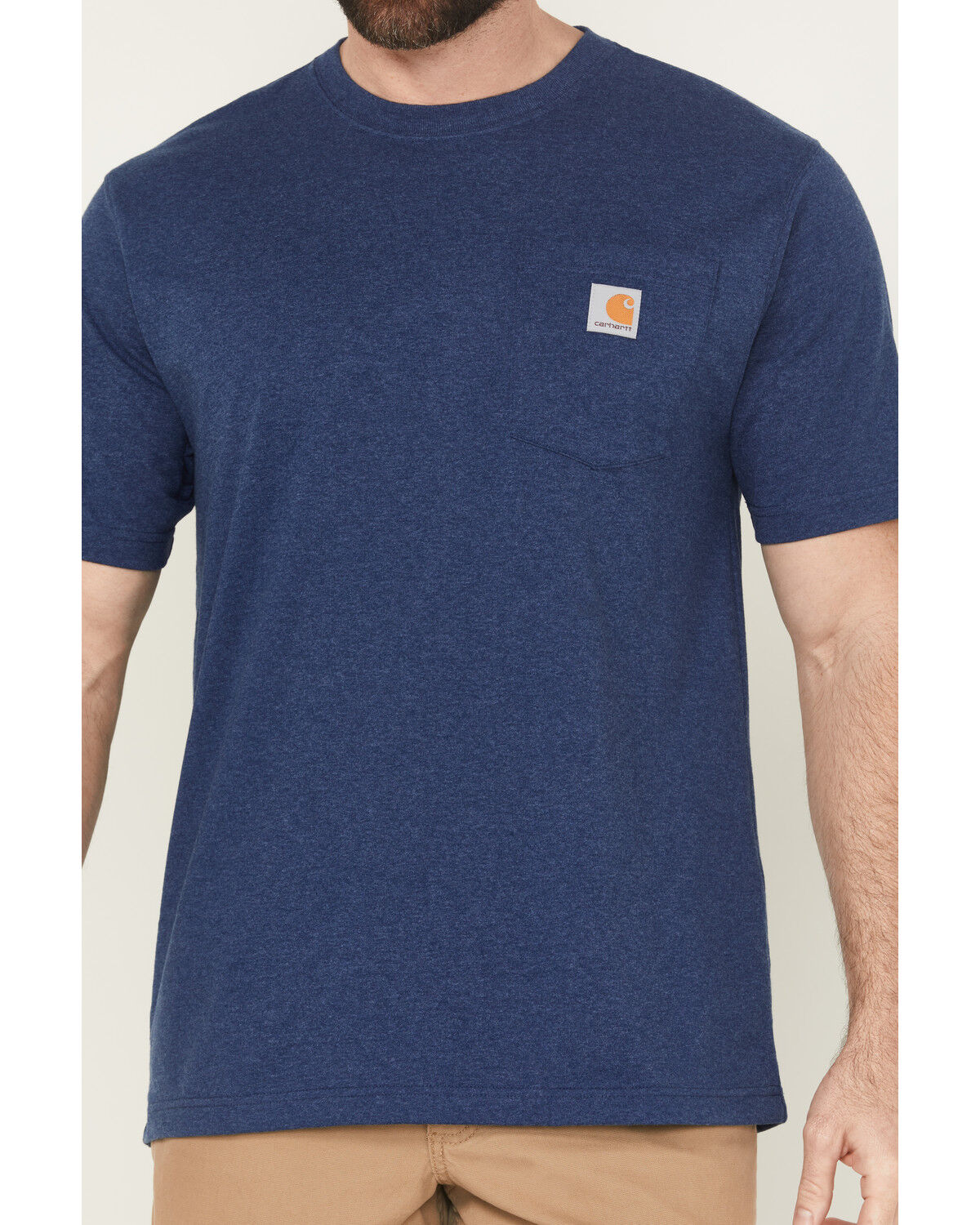 Image #3 - Carhartt Men's Loose Fit Heavyweight Short Sleeve Pocket Work T-Shirt, Heather Blue, hi-res