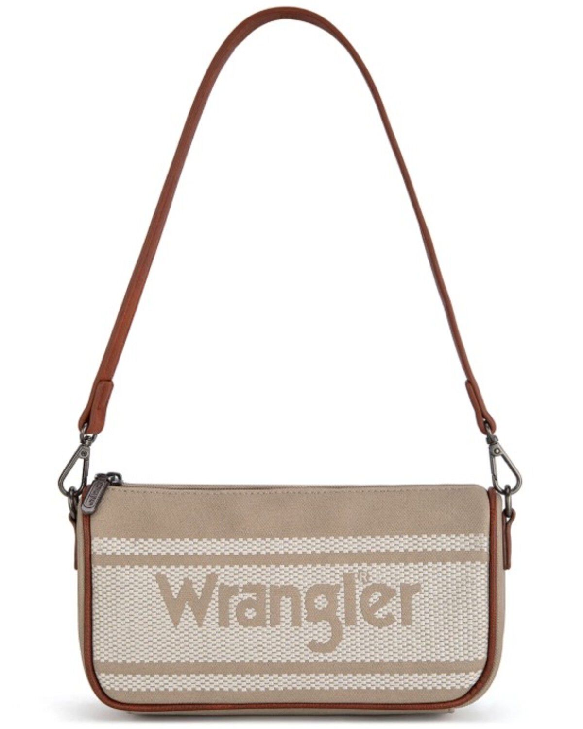Image #1 - Wrangler Women's Logo Hobo Shoulder Bag, Beige, hi-res