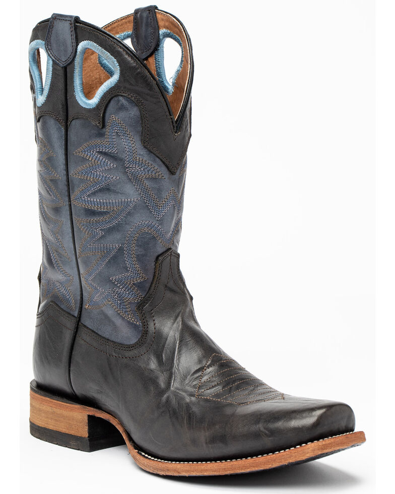 Cody James Men's Macho Talon Western Boots - Narrow Square Toe, Black/blue, hi-res