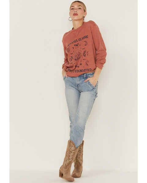 Image #4 - Cleo + Wolf Women's California Classic Graphic Thermal Pullover Sweatshirt, Brick Red, hi-res