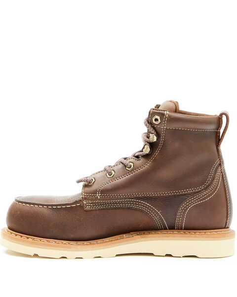 Hawx Men's Dark Brown USA Moc Wedge Work Boots - Steel Toe, Dark Brown, hi-res