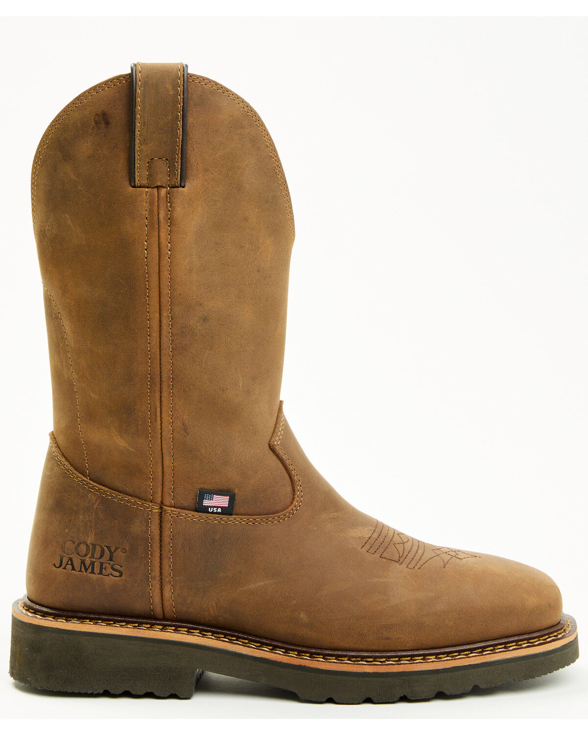 Image #2 - Cody James Men's Pull-On Work Boots - Soft Toe, Brown, hi-res