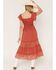 Image #4 - Rosabelle Honey Women's Solid Lace Short Sleeve Midi Dress, Rust Copper, hi-res