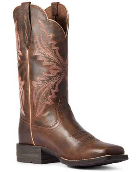 Ariat Women's West Bound Western Boots - Wide Square Toe, Brown, hi-res