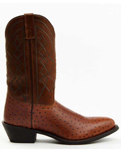 Image #2 - Laredo Men's Ostrich Print Western Boots - Medium Toe, Tan, hi-res