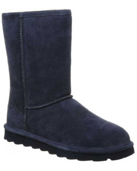 Bearpaw Women's Elle Short Wide Casual Boots - Round Toe , Blue, hi-res