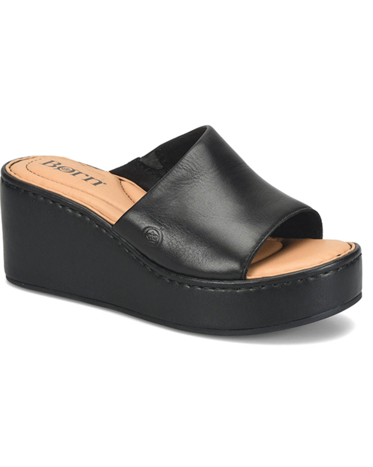 Image #1 - Born Women's Shilo Wedge Sandals, Black, hi-res