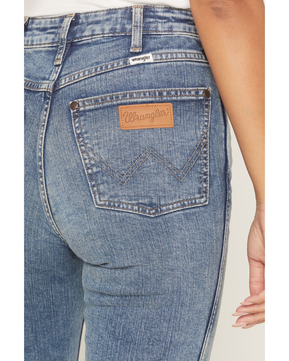 Image #4 - Wrangler Women's Dark Wash Mid Rise Bootcut Stretch Denim Jeans, Dark Wash, hi-res