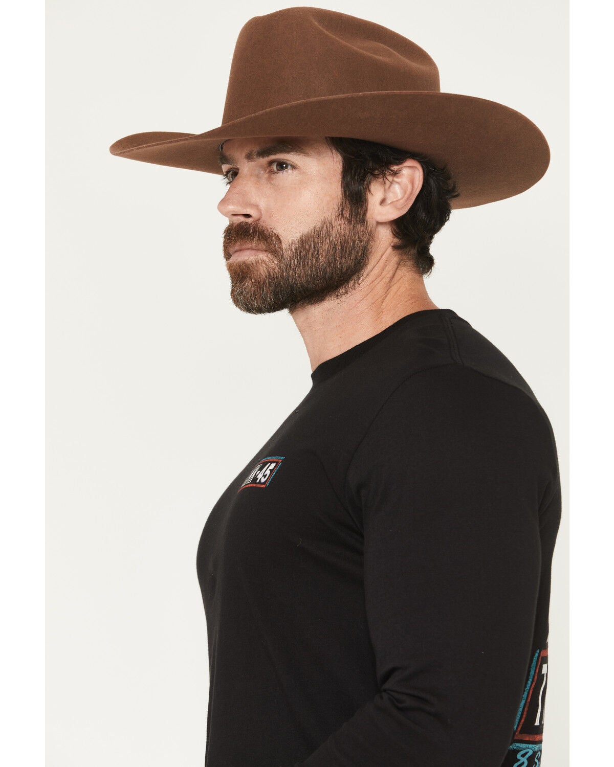 Image #3 - RANK 45&reg; Men's Rodeo Tradition Long Sleeve Graphic T-Shirt, Black, hi-res