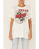 Country Deep Women's Texas San Angelo Rodeo Graphic Distressed Short Sleeve Tee, White, hi-res