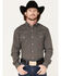 Image #1 - Roper Men's Geo Print Long Sleeve Button Down Stretch Western Shirt, Green, hi-res
