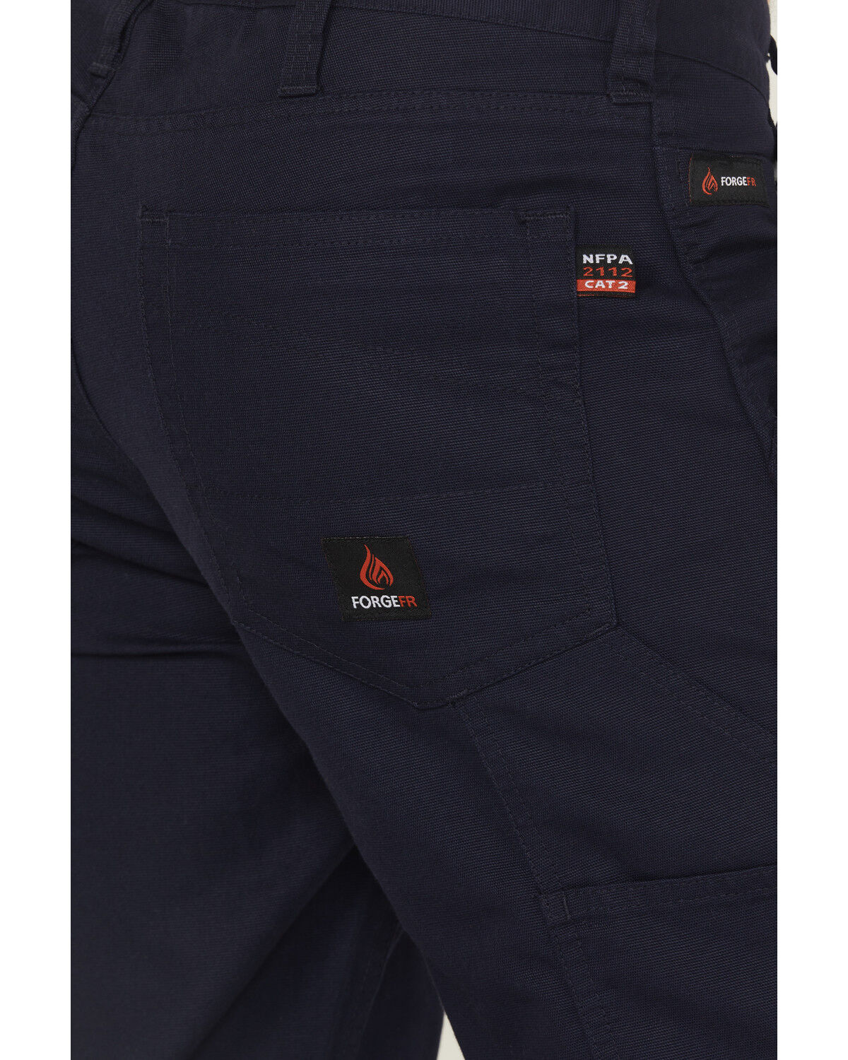 Image #4 - Forge Workwear Men's FR Relaxed Bootcut Canvas Pants - Big, Navy, hi-res