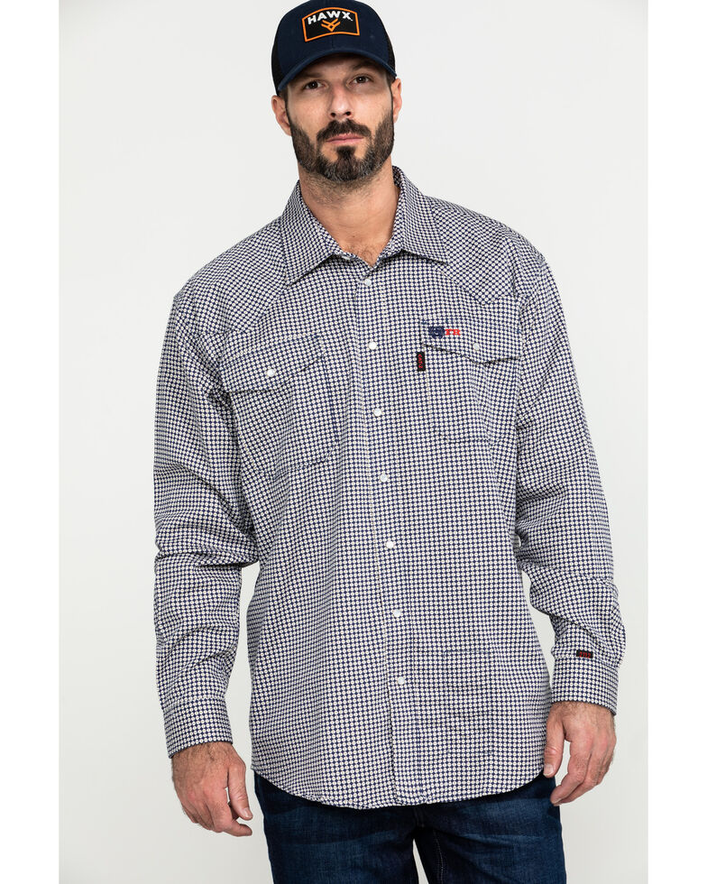 Cinch Men's FR Lightweight Check Print Long Sleeve Work Shirt - Big , , hi-res