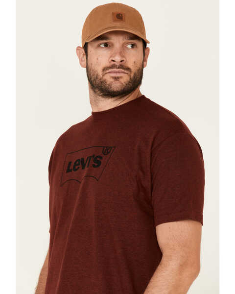 Image #4 - Levi's Men's Crimson Batwing Logo Graphic T-Shirt , Dark Red, hi-res