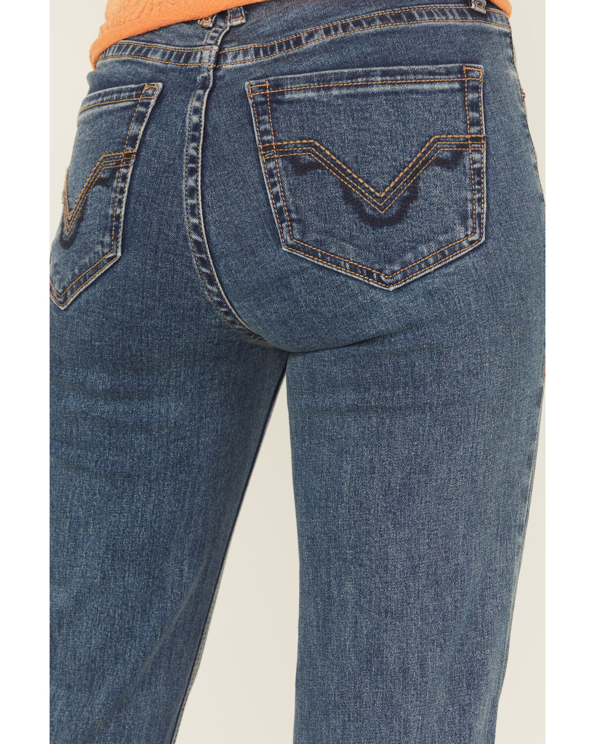 Image #4 - Rock & Roll Denim Women's Trouser Stretch Denim Jeans, Medium Wash, hi-res