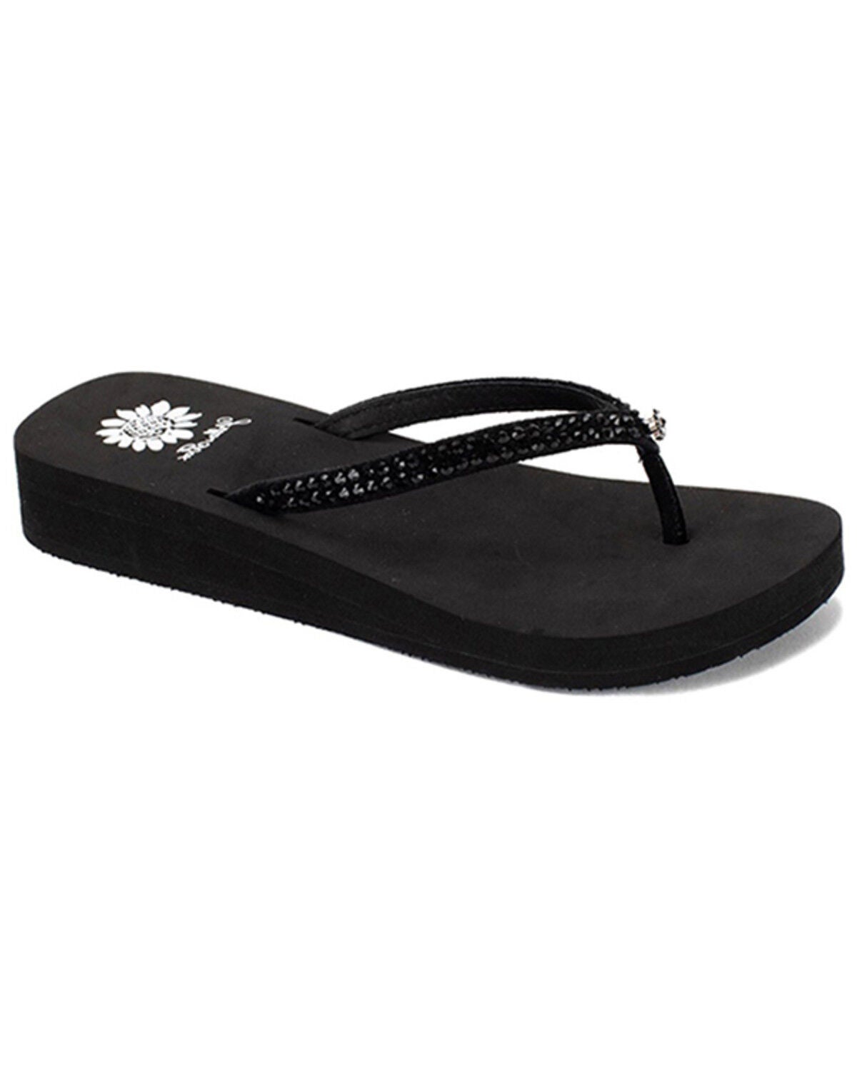 Yellow Box Women's Jello Rhinestone Sandals, Black, hi-res