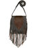 Image #1 - American West Women's Brindle Hair-On Fringe Saddle Crossbody, Chocolate, hi-res