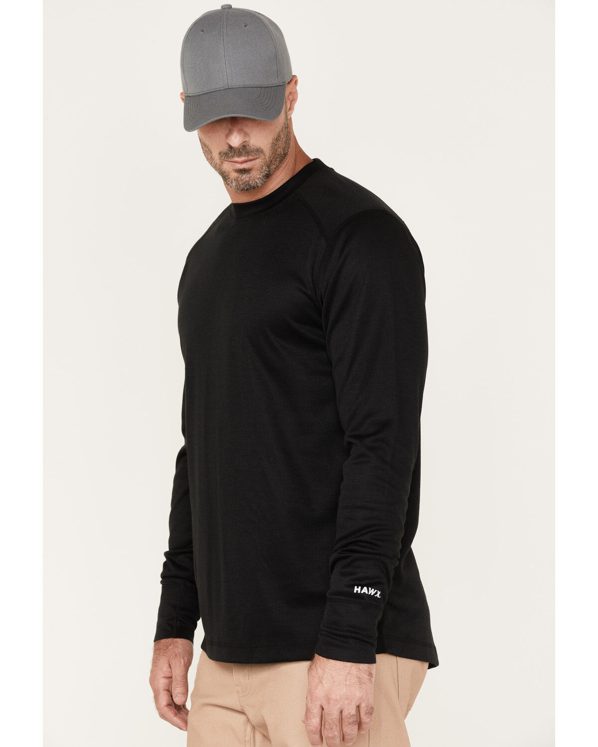 Image #2 - Hawx Men's Midweight Baselayer Crew Thermal Work Shirt, Black, hi-res