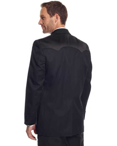 Image #3 - Circle S Men's Long Western Tuxedo Coat - Reg, Tall, Black, hi-res
