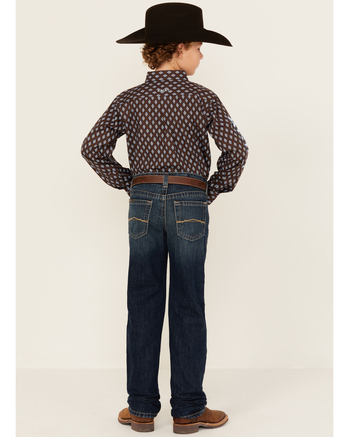 Image #3 - Ariat Boys' B5 Dark Wash Slim Straight Denim Jeans, Dark Wash, hi-res