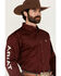 Image #3 - Ariat Men's Burgundy Team Logo Solid Twill Long Sleeve Western Shirt, Multi, hi-res