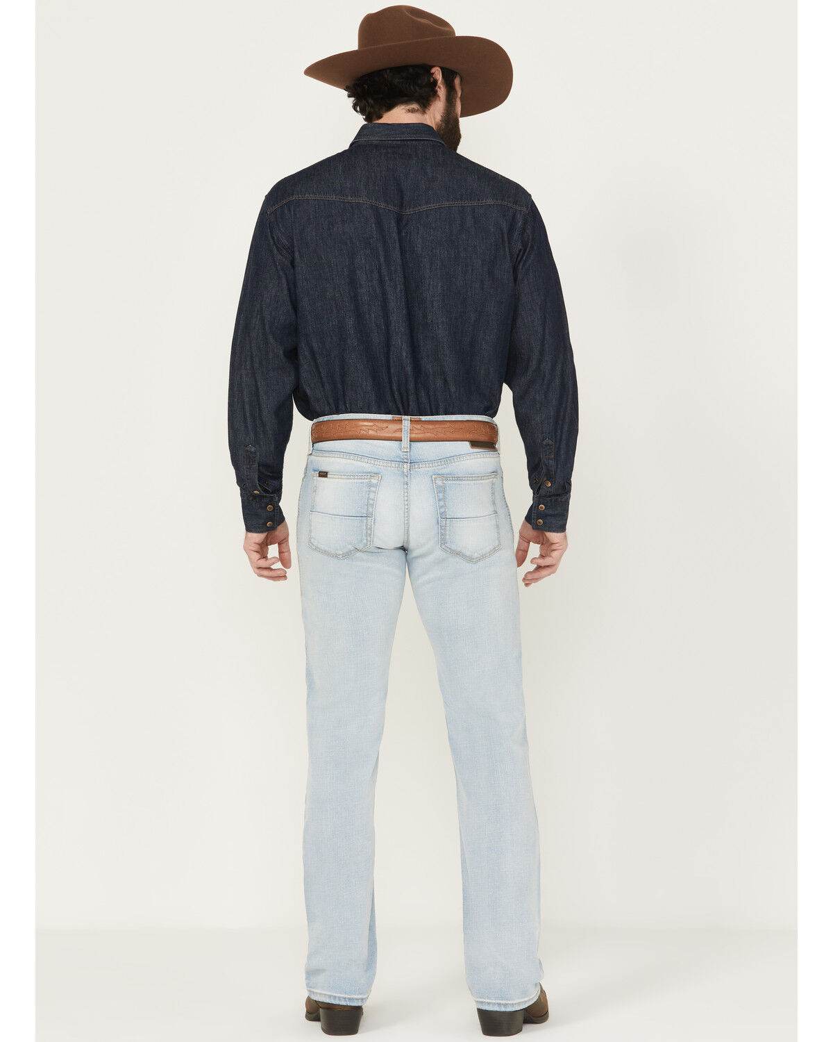Image #3 - Ariat Men's M7 Grizzly Light Wash Slim Straight Stretch Denim Jeans, Light Wash, hi-res